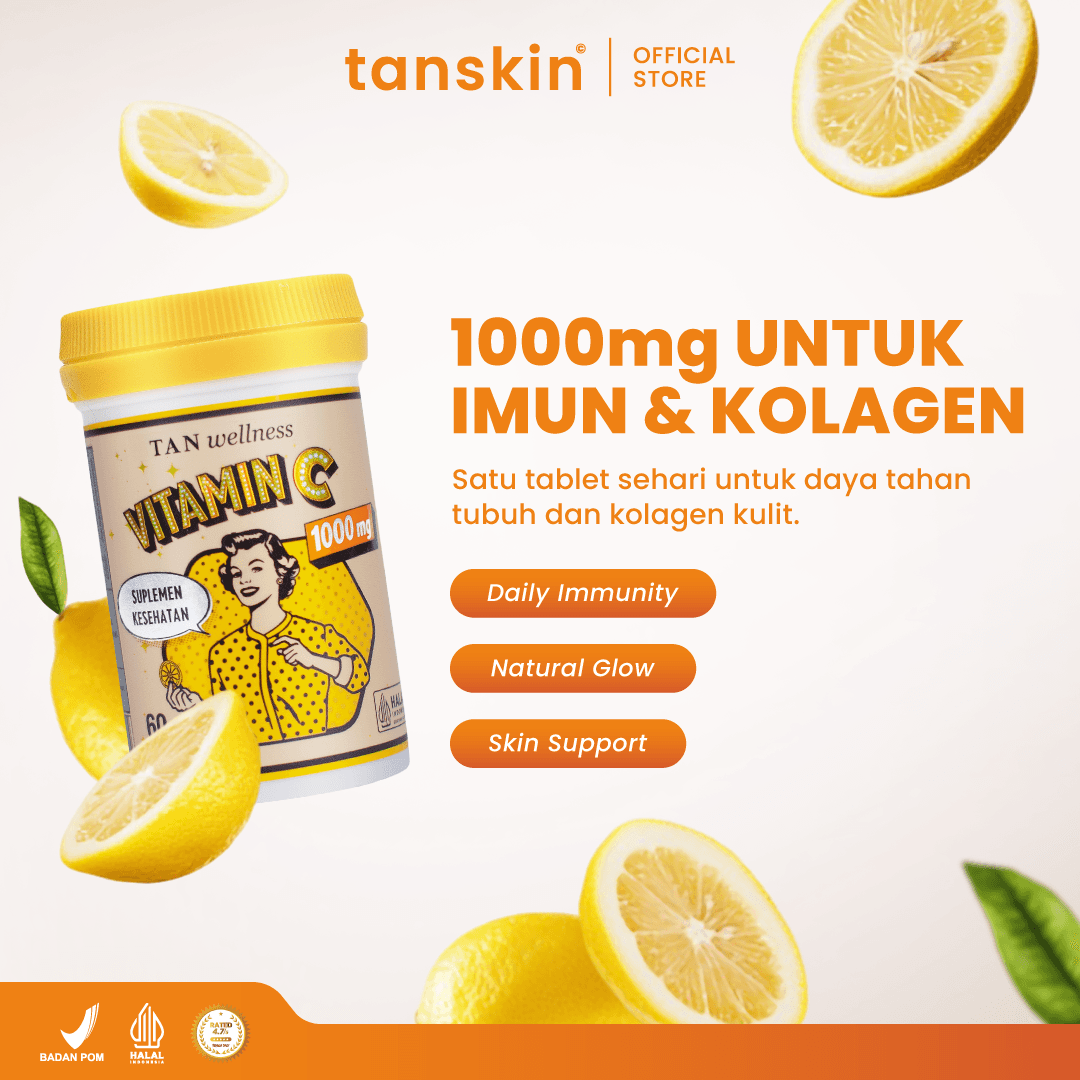 Tanskin Vitamin C 1000mg 60 Kapsul / Suplemen Kulit / Kesehatan Untuk Daya Tahan Tubuh BPOM