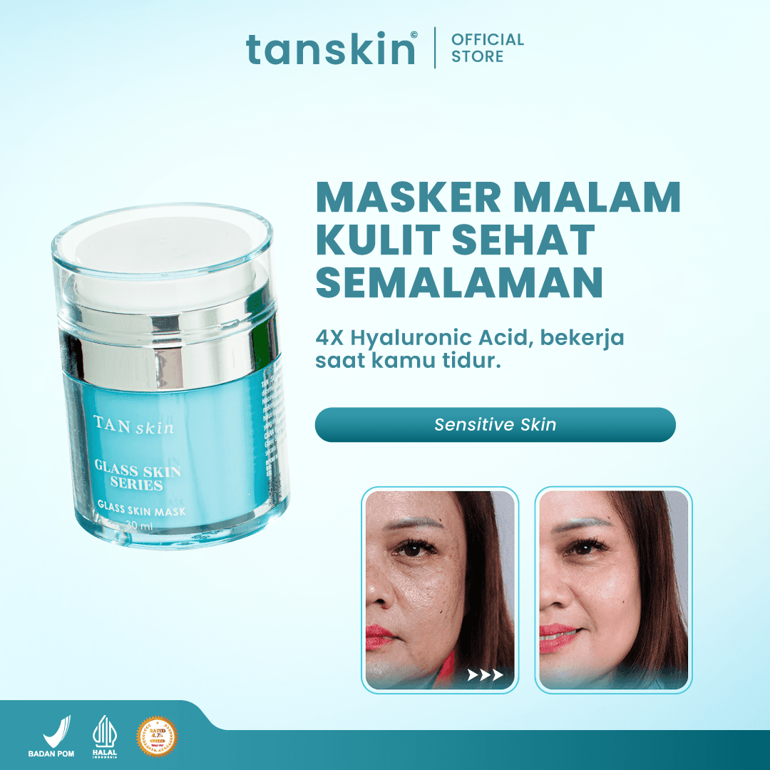 Tanskin Glass Skin Sleeping Mask 30g Memperkuat Skin Barrier / Kulit Sensitif Berjerawat Acne