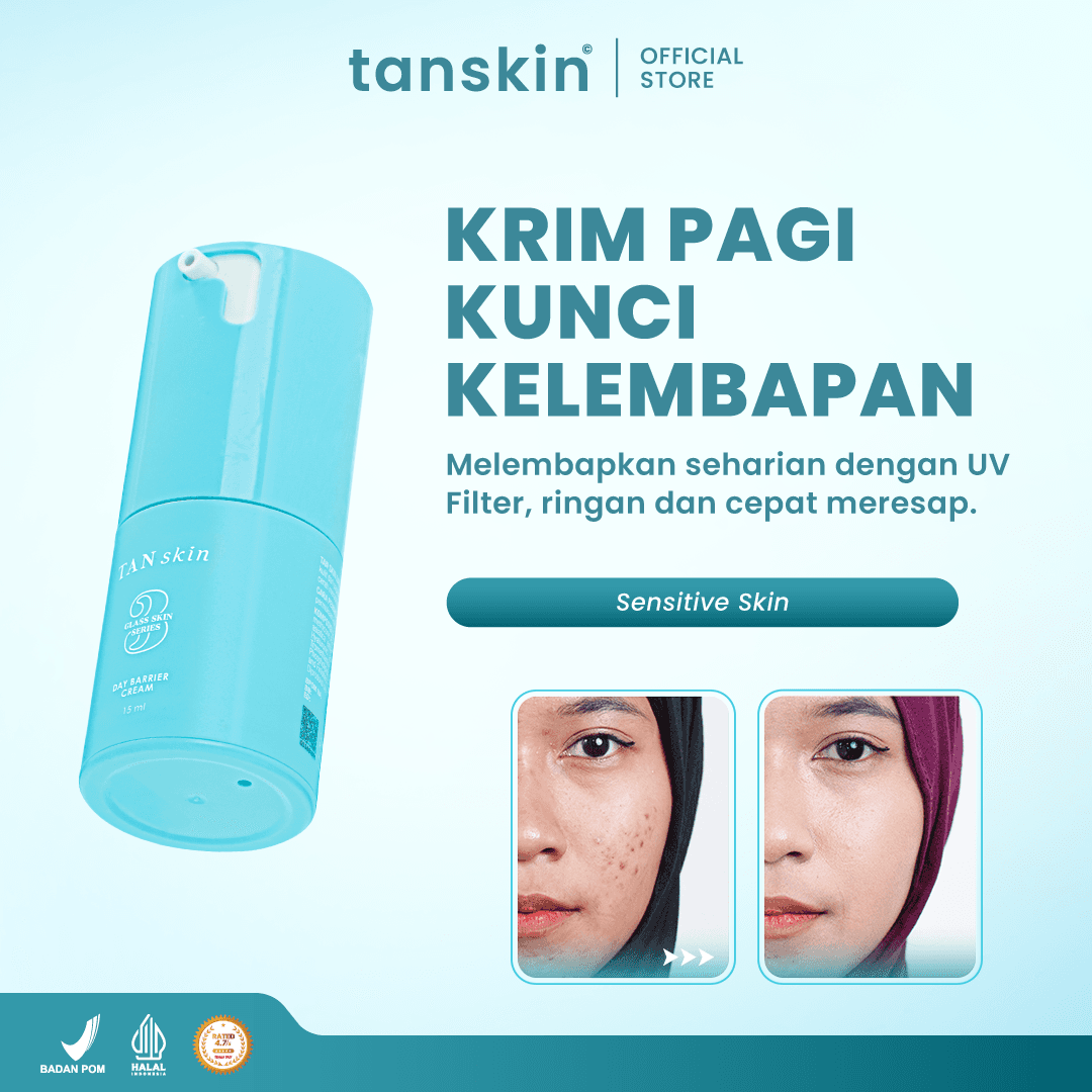 Tanskin Sensitive Skin Day Moisturizer Cream Siang Pelembab Wajah 15g Acne Ceramide Kulit Sensitif Barrier