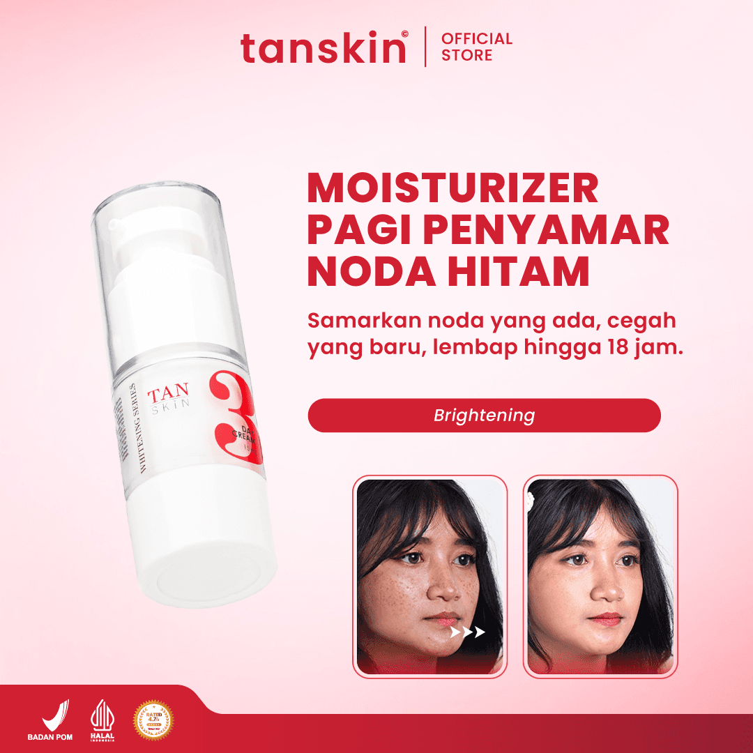 Tanskin Whitening Series Day Cream 15ml Mencerahkan / Menghilangkan Noda Hitam Krim Siang