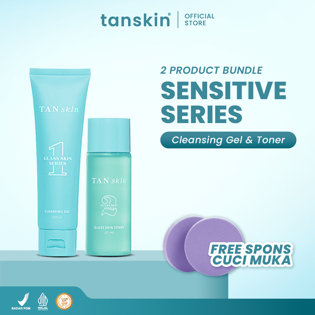 Tanskin Paket Sensitive Skin Reload 2 Skincare Skin Care Set Wajah Acne Jerawat Barrier Bonus Spons Cuci Muka