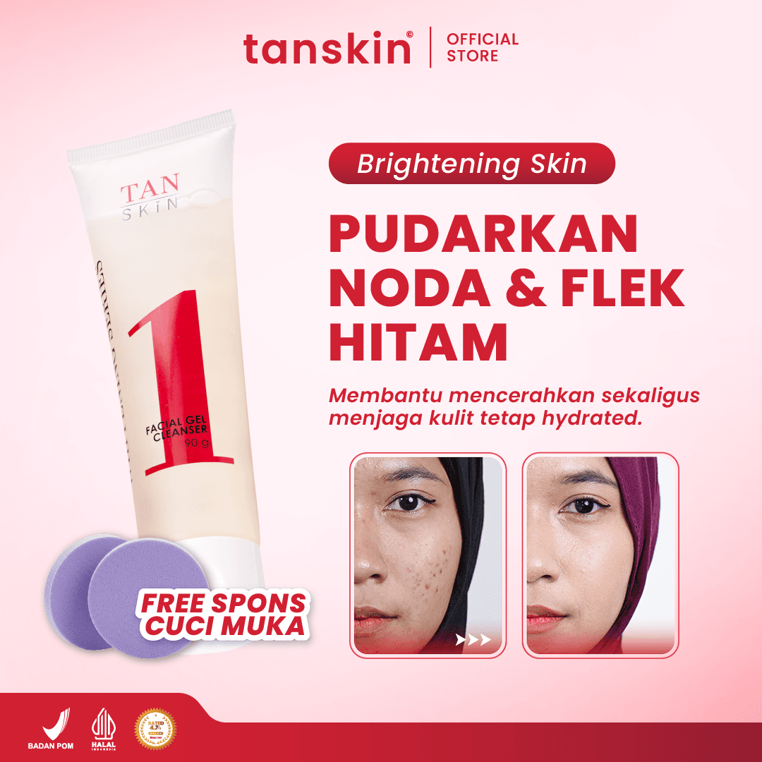 Tanskin Hydrating Facial Wash Sabun Cuci Muka Face Wash 90g Brightening Mencerahkan Oily Skin Bonus Spons
