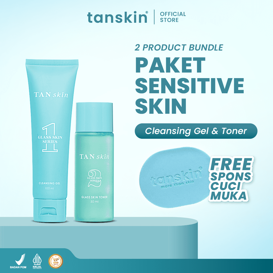 Tanskin Paket Sensitive Skin Reload 2 Skincare Skin Care Set Wajah Acne Jerawat Barrier Bonus Spons Cuci Muka