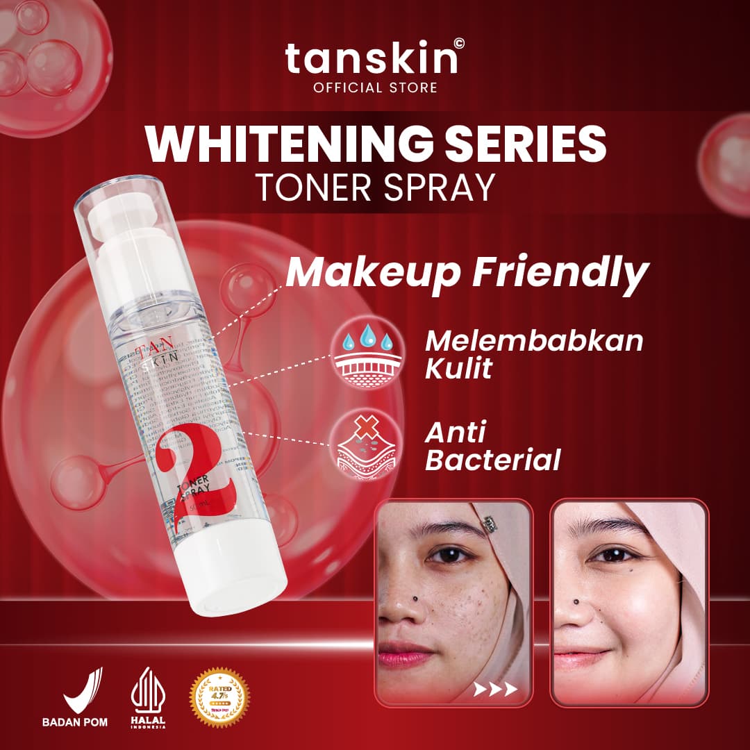 Tanskin Whitening Series Toner Spray 50ml Mencerahkan / Menghilangkan Noda Hitam Toner Wajah