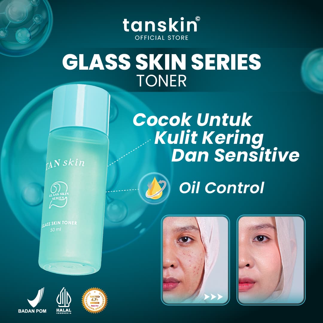 Tanskin Glass Skin Toner 50ml Memperkuat Skin Barrier / Kulit Sensitif Berjerawat Acne Toner Wajah