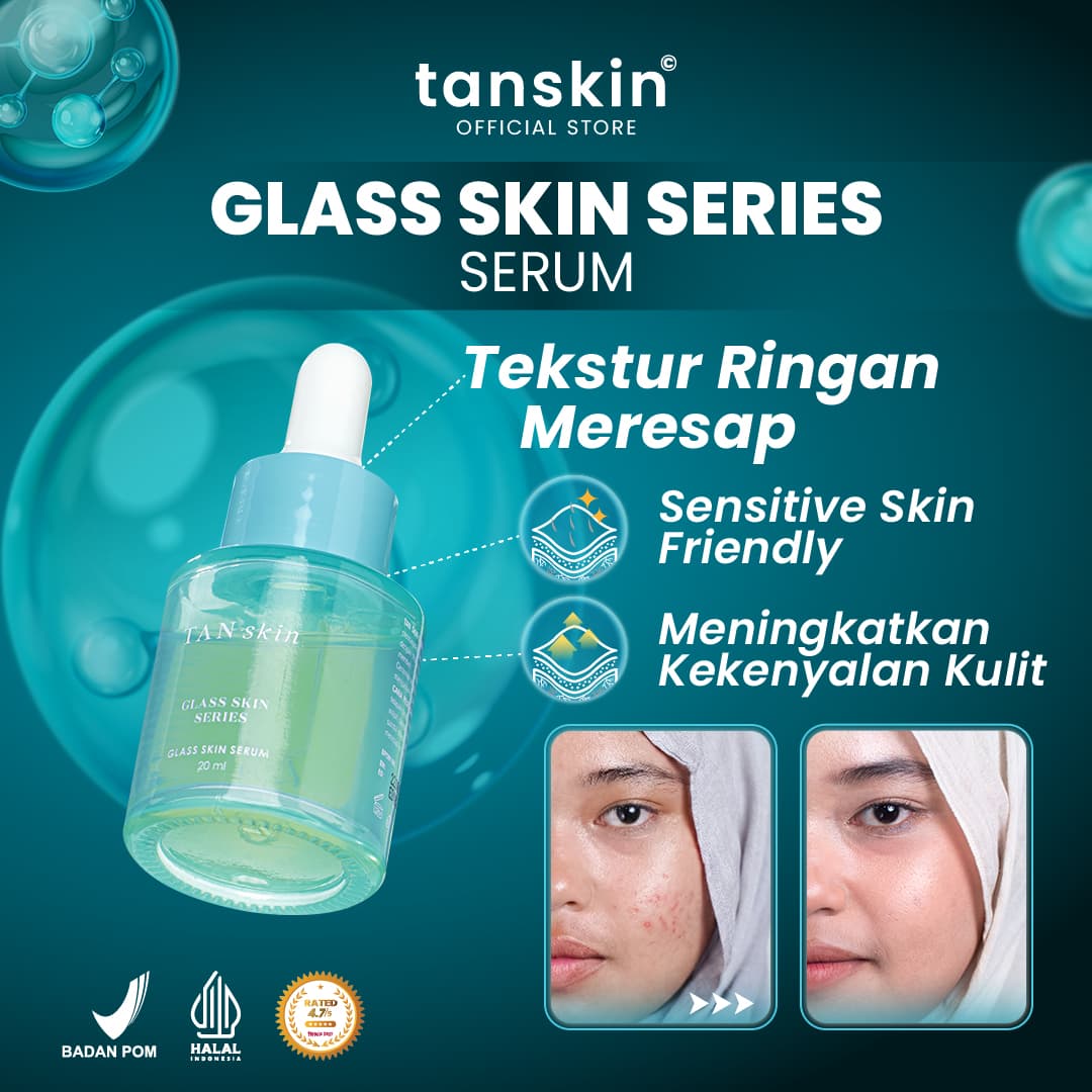 Tanskin Glass Skin Serum 20ml Memperkuat Skin Barrier / Kulit Sensitif Berjerawat Acne Serum Wajah