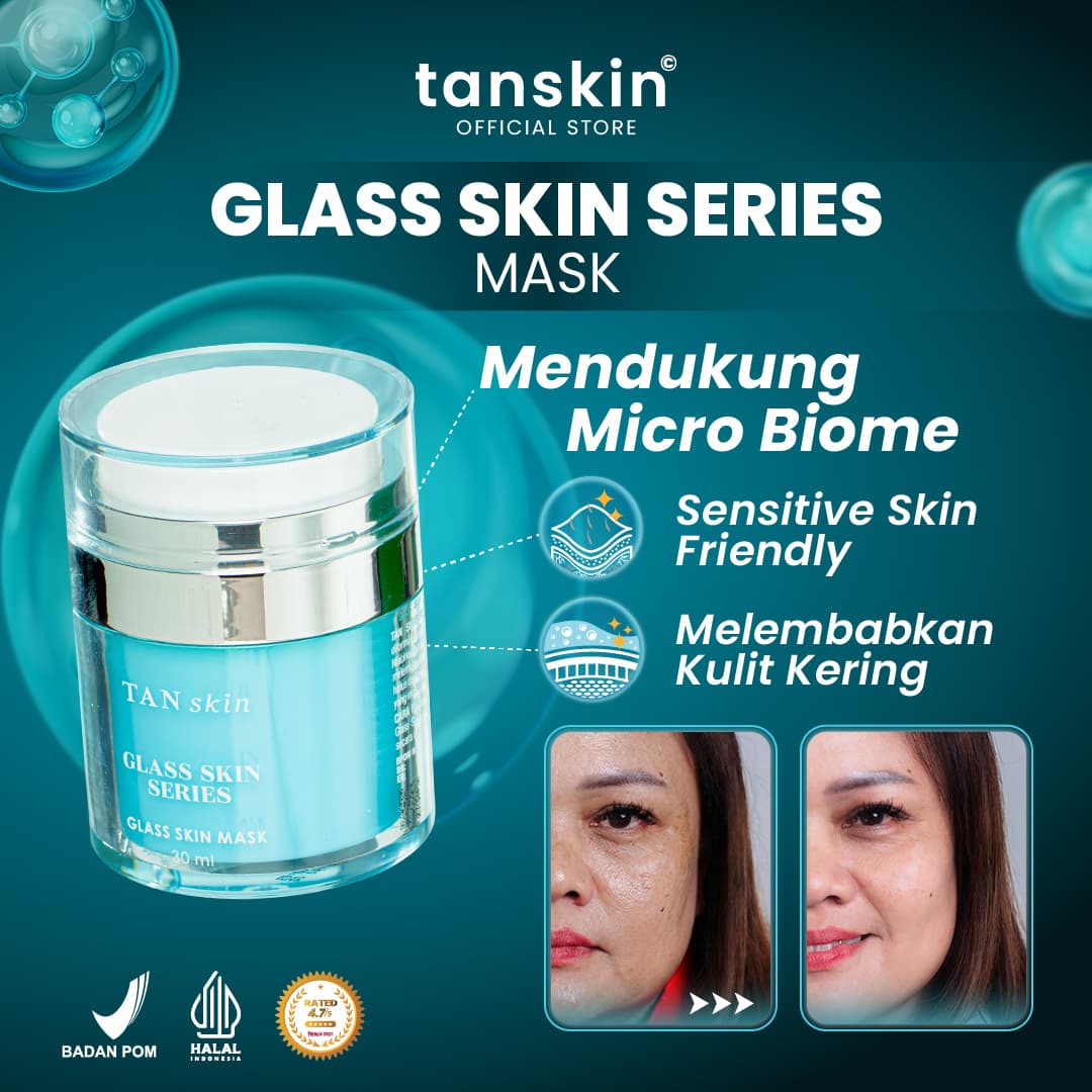 Tanskin Glass Skin Sleeping Mask 30g Memperkuat Skin Barrier / Kulit Sensitif Berjerawat Acne