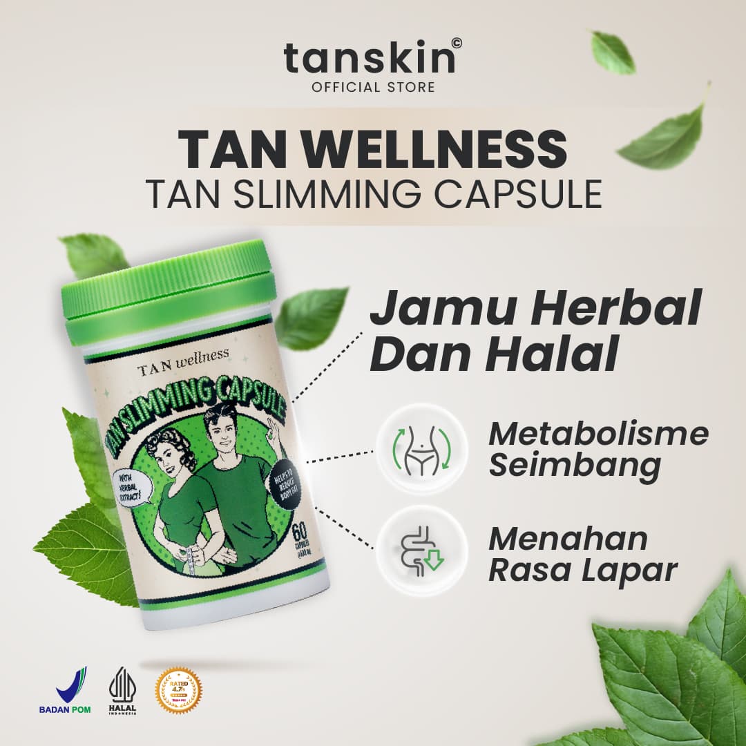 Tanskin Slimming Capsule 60 Kapsul / Suplemen Kulit / Penurun Berat Badan Ampuh BPOM