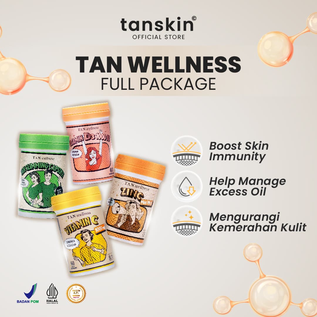 Tanskin Paket Vitamin / Suplemen Kulit | Kesehatan Tubuh dan Pelangsing BPOM